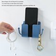 thumbnail image 2 of Wall-mounted remote control TV air conditioner remote control panel storage box bedside mobile phone charging bracket storage rack (pink), 2 of 14