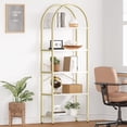 thumbnail image 2 of GloryStar Arched Bookshelf 5 Tier Bookcase Display Racks Tall Bookshelves Modern Storage Rack Shelf Large Wood Book Shelf for Bedroom, Living Room, Home Office, 2 of 8