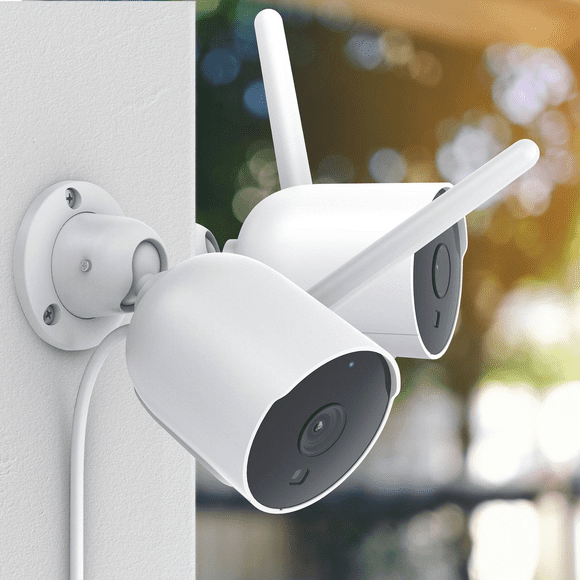 Remis à Neuf Merkury Innovations MIC-CW253-199W Lot de 2 Caméra de Sécurité Intelligente Wi-Fi pour l'Extérieur HD 1080p