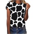 thumbnail image 2 of CEHVOM Mode Femmes Été Demi-Manche Pull Couleur Unie Casual Chemisier Tops, 2 of 4