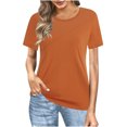 thumbnail image 1 of Plebaso Blouses Grande Taille pour Femmes Manches Courtes Col Rond Chemises Décontractées Couleur Unie Tunique Ample Confortable, 1 of 7