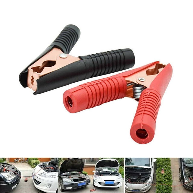 Heavy Duty And Long Lasting 100A Copper Clips for Car Battery Charger Red And Black