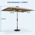 thumbnail image 2 of Garvee 10' x 6.5' Solar Patio Umbrella,Table Umbrella ,Crank & Push Button Tilt,6 Sturdy Ribs,Brown, 2 of 8
