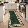 thumbnail image 4 of Garvee 2x6 Modern Bordered Runner Rugs Floral Print Rug, Ultra-Soft Low Pile Non Slip Carpet Washable Stain Resistant Rug for Hallway Kitchen Laundry Bedroom, Green, 4 of 8