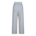thumbnail image 4 of Womens Wide Leg Cropped Pants Cotton Linen Elastic High Waisted Palazzo Pants with Pockets Gray, 4 of 7