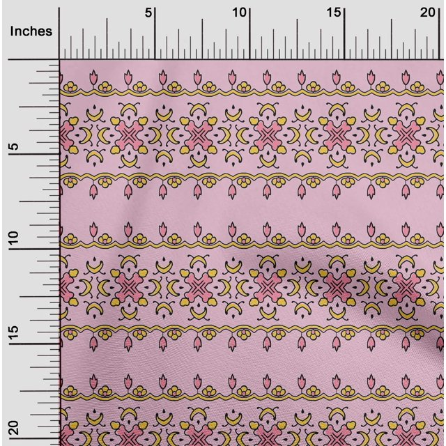 oneOone Georgette Viscose Fabric Floral Block Print Fabric By Yard 42 Inch Wide