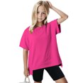 thumbnail image 5 of Plebaso T-shirts Surdimensionnés pour Garçons Filles Manches Courtes Décontractés T-Shirts Unis Enfants Col Rond Hauts Légers, 5 of 5