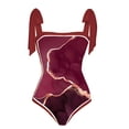 thumbnail image 3 of Maillot de Bain une Pièce pour Femmes avec Jupe de Plage Paréo Imprimé Floral Rétro Ensemble Bikini Deux Pièces, 3 of 4
