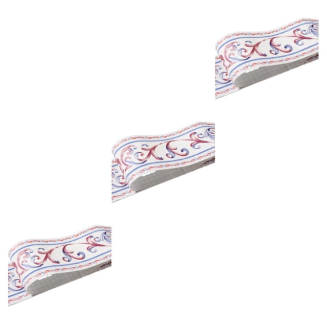 VONKY PVC Border Wall Corner Stick Durable And Waterproof Surface With Exquisite Workmanship Wallpaper For Living Room Decor white vine flower 3Set