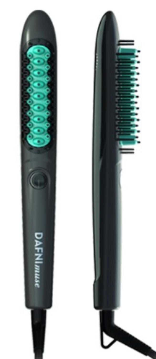 Dafni Muse X Conair Anti-static Hair Styling Hot Brush, Ceramic Bristles , Black/Green, 1 Pc