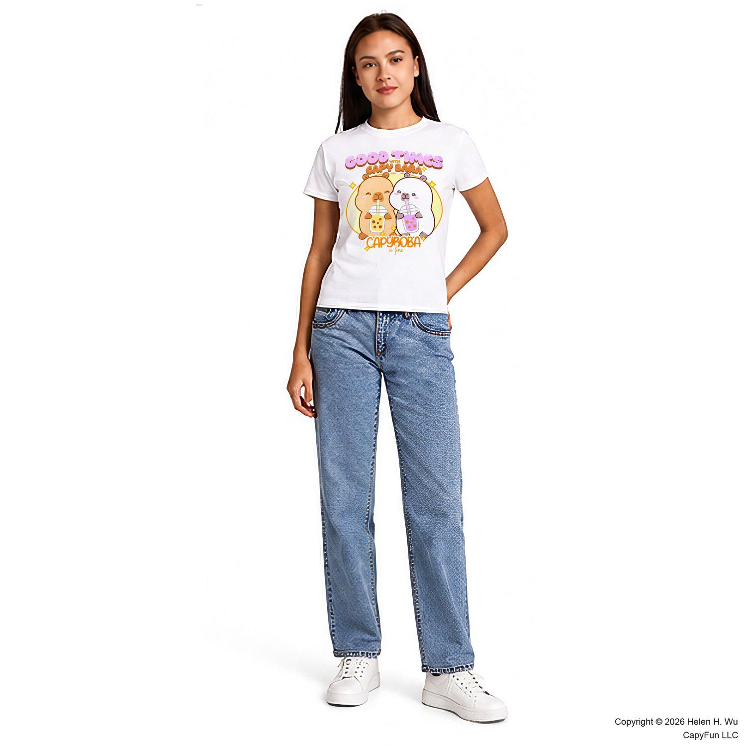 CapyFun Women’s Capybara Graphic T-Shirt