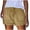 Khaki, variant on LLYWEY Womens Jeans Shorts, Ladies Ribbed Distressed Denim Shorts, Drawstring Elastic Waist Women Cut Off Jeans with Pockets, Style ST-22, Black, XL