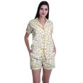 thumbnail image 1 of Moomaya Ensemble de Pyjama en Coton pour Femmes, Chemise de Nuit à Col Cranté à Manches Courtes, 1 of 6