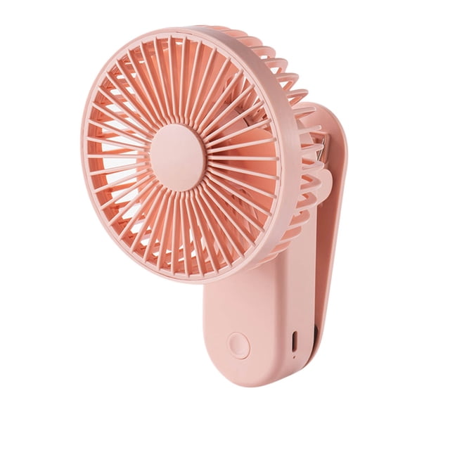Pink Magnetic Clip Fan Usb Rechargeable 3 Wind Levels 90 Degree Rotation Quiet Desktop Portable For Home Bedroom