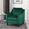 thumbnail image 2 of Milo Fauteuil Club en Velours Contemporain, Vert et Brun Foncé, 2 of 8