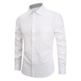 thumbnail image 1 of RXIRUCGD Chemise Décontractée Homme à Manches Longues Col Rabattu, Blanc, Taille : TG, 1 of 2