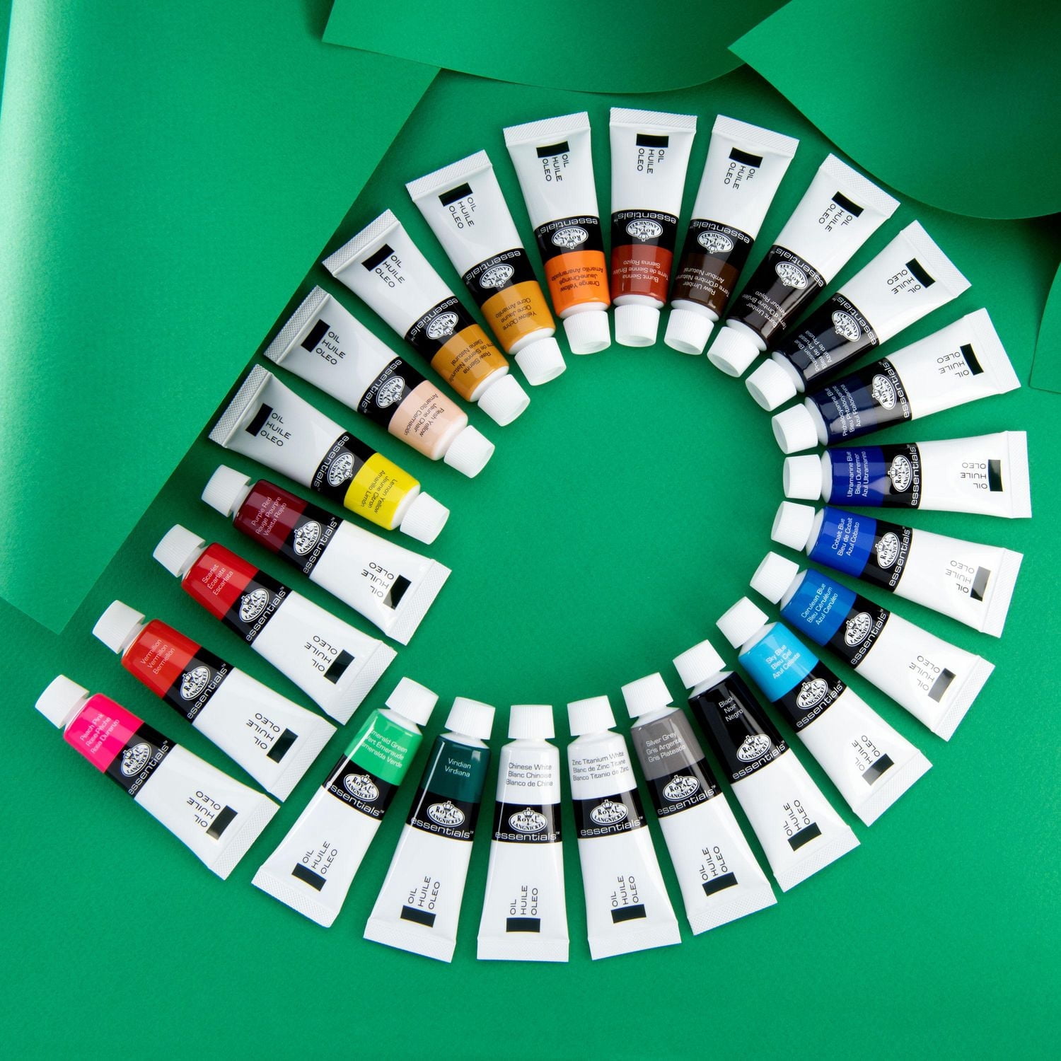 Royal & Langnickel Essentials Tubes de peinture à l'huile d'artiste de 12 ml, 24 couleurs