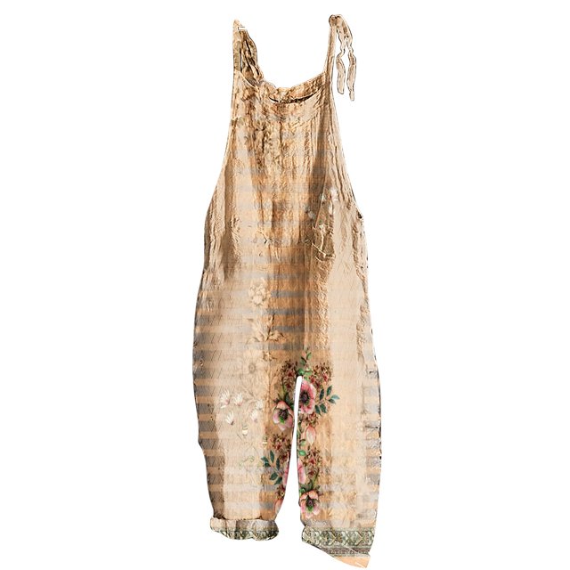 XZNGL Womens Rompers and Jumpsuits for Summer Women Printed Summer Sleeveless Pockets Backless Loose Long Playsuits Rompers Jumpsuit