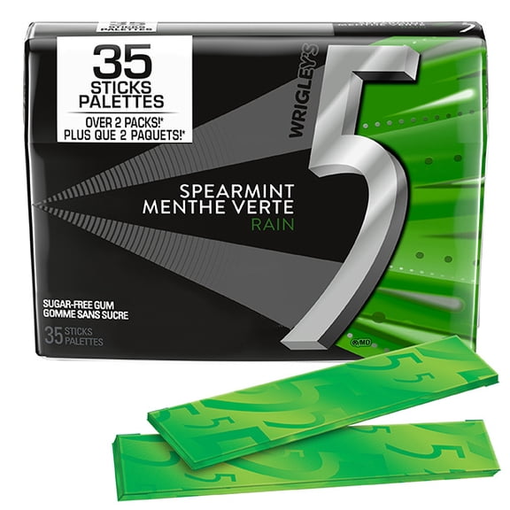 5, Rain saveur menthe verte, gomme sans sucre, 35 palet., 1 emb.