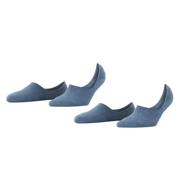 Burlington Women's Socks, 2-pack - Everyday IN, Anti-Slip Heel, Solid Color Blue 37-38