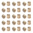 thumbnail image 1 of Wekity M3x5mm Female Thread Knurled Nuts,Hx5mm OD Brass Threaded Insert Embedment Nuts Hydraulic Welded Joint Injection Molding Assortment Kit for 3D Printing Injection Molding 30PCS-0621, 1 of 5
