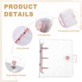 thumbnail image 3 of Uxcell Mini Binder Cover, 4.3 Inch Clear Binder Protector 3 Ring Refillable Notebook Binder with Snap Button for Photo Scrapbook Journal Ledger, Pink, 3 of 7