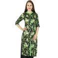 thumbnail image 1 of Bimba Femme Kurta Kurti en Rayonne à Fleurs Manches 3/4 Tunique Indienne Formelle Décontractée, 1 of 7