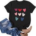 thumbnail image 1 of TIMIFIS T-Shirts pour Femmes de la Saint-Valentin Été Décontracté Manches Courtes Col Rond T-Shirts Mode T-Shirt Imprimé Cœur d'Amour, 1 of 4