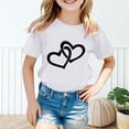 thumbnail image 2 of PMVFHDE T-Shirts Fille T-Shirt Enfant Filles Mignon Graphique Col Rond Manches Courtes Tee Été Décontracté T-Shirt Blanc, 3-4 Ans, 2 of 5