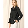 thumbnail image 4 of INSPIRE CHIC Women's Button Down Long Sleeve Cuff Ruffle Detail Blouse Shirt Tops, 4 of 4