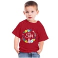 thumbnail image 4 of Penkiiy T-Shirts de Pâques pour Enfants Tout-Petits Garçons Filles Mode Pâques Mignon Fleur Oeufs de Pâques Imprimé Col Rond Imprimé Manche Courte Haut 9 Ans Rouge, 4 of 4