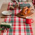 thumbnail image 4 of Plaid Christmas Table Runner, Winter Holiday Snowflake Table Runners, Xmas Decorations Indoor Outdoor Farmhouse Home Kitchen Dining Party Decor, 4 of 6