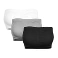 thumbnail image 1 of Double Women Plus Size Strapless Bra Bandeau Tube Removable Padded Top Stretchy, 1 of 5