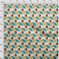thumbnail image 4 of oneOone Silk Tabby Turquoise Blue Fabric Geometric Sewing Material Print Fabric By The Yard 42 Inch Wide, 4 of 4