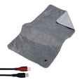 thumbnail image 1 of yeacher 80x45cm Graphene Heating Pad with 5-Zone Warmth, NTC Protection, 2H Auto Shutoff, 10W Power, Machine Washable, Type-C Powered, 3-Temp Control for Home & Office, Grey/Orange, 1 of 5
