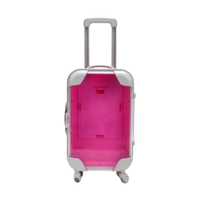HILABEE Mini Suitcase Candy Box Portable Eyelash Holder for Makeup Kids Toy Dress up Rose Red