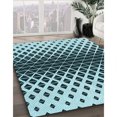 thumbnail image 3 of Ahgly Tapis Rond Lavable en Machine Intérieur Transitionnel Moyen Vert Sarcelle, 6 Pieds Rond, 3 of 7