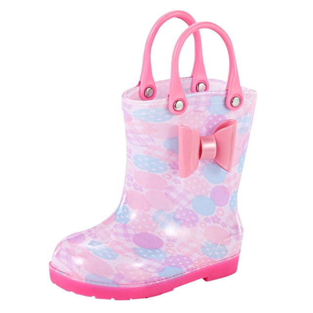 PMVFHDE Bottes de Pluie Rouges pour Tout-Petits Bottes de Pluie pour Tout-Petit Bottes de Pluie pour Bébé Bottes de Pluie Courtes pour Tout-Petit Faciles à Enfiler Légères Rose Vif,1,5-3 Ans