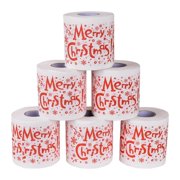 Suncoda Roll Paper, Christmas Pattern Color Toilet Paper Santa Christmas Tree Printed Tissue