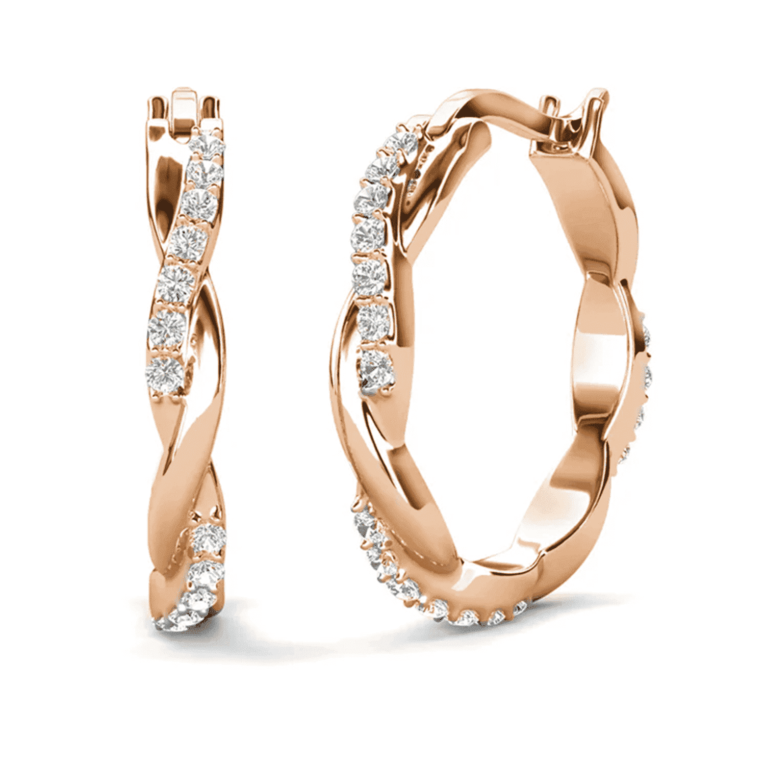 Cate & Chloe Lauren 18k Rose Gold Plated 22mm Hoop Earrings with