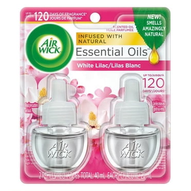 Assainisseur d'air à brancher AirWick Freshmatic, Recharges d'huile parfumée, Magnolia et fleur de cerisier, 2 Recharges