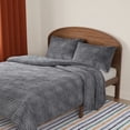 thumbnail image 3 of Mainstays Kids Gray Solid Plush Ribbed Corduroy Comforter Set, Full/Queen, 3 Pieces, 3 of 6