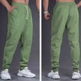 thumbnail image 1 of Ceisia Men Solid Color Loose Casual Pants Elastic Waist Drawstring Sports Gift Work Trousers, 1 of 4