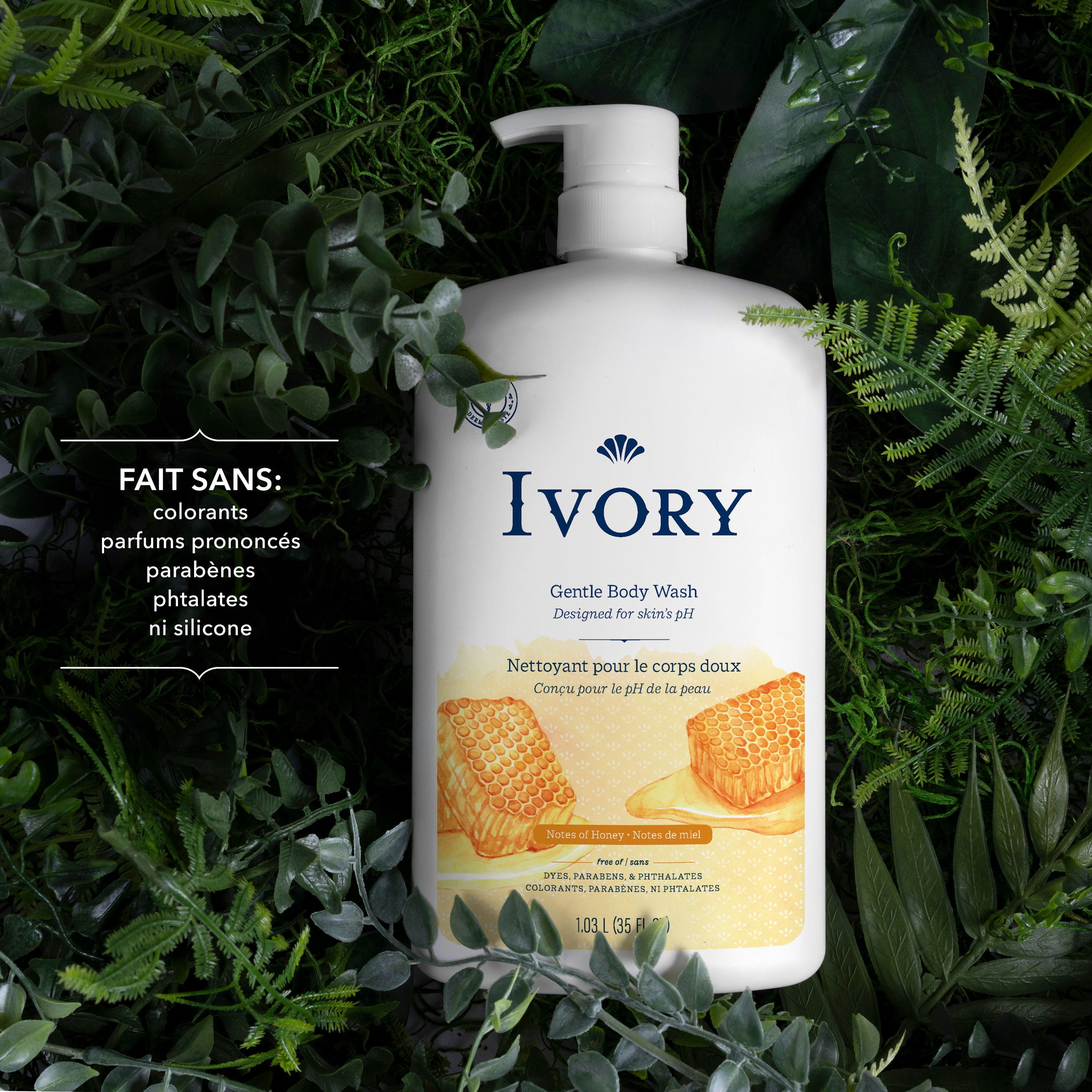 Ivory Nettoyant pour le Corps Doux & Délicat, Parfum Lait & Miel