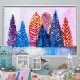 thumbnail image 1 of Designart Abstract Christmas Trees Traditional Floating Frame Wall Art, 1 of 4