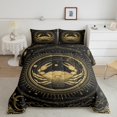 thumbnail image 1 of Ensemble de Literie Signe du Cancer Thème Constellation, Ensemble de Couette Format Simple, Style Bohème Occidental Exotique, Ensembles de Couette 12 Horoscopes Astrologie, Insert de Housse de Couette Bohème Soleil et Lune Ciel Étoilé Galaxie Courtepointe, 1 of 5