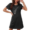 thumbnail image 4 of Birdeem Chemises de Nuit pour Femmes Chemise de Nuit Courte Surdimensionnée pour Femmes Mode Imprimé sur la Poitrine Robe de Nuit à Manches Courtes, 4 of 12