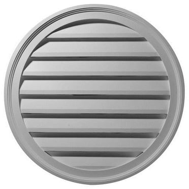 Ekena Millwork GVRO36F 36 in. W x 36 in. H Round Gable Vent Louver, Functional