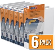 QuickFit® View Binder, D Ring, 6 Pack, 1.5"