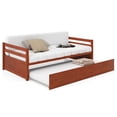 thumbnail image 1 of Costway Lit-Banquette Gigogne Format Simple avec Lattes en Bois, Support de Matelas, Plateforme pour Enfants, Noyer, 1 of 10